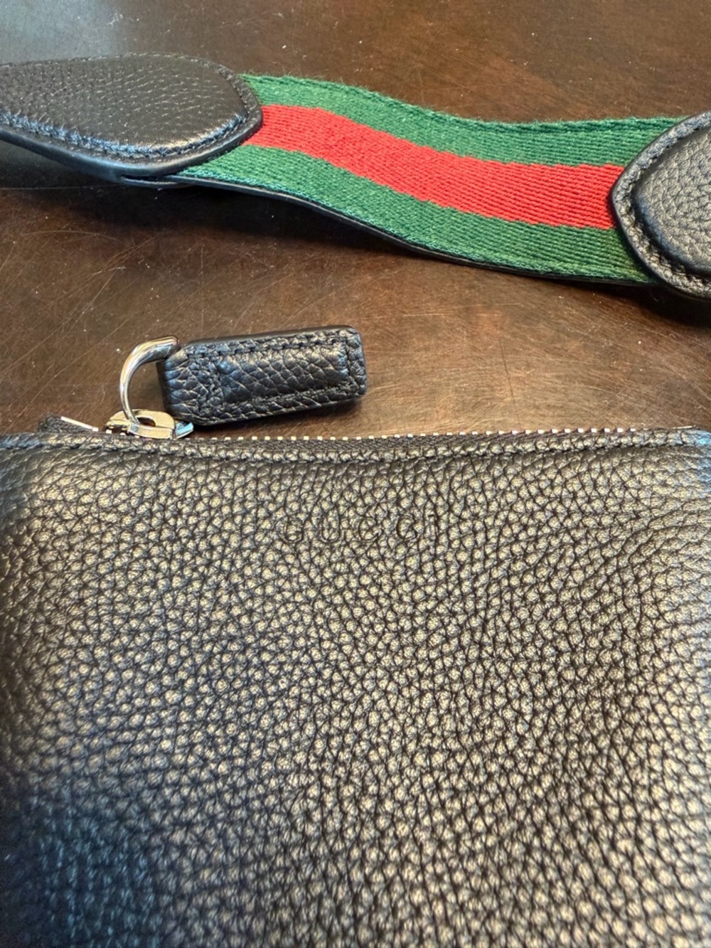 New Authentic Gucci Logo Nano Black Leather Crossbody Shoulder Bag - Picture 3 of 11